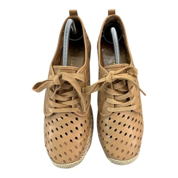 Copper Key Espadrille Oxfords Perforated Tan Lace Up Shoes Size 8M - Picture 7 of 8